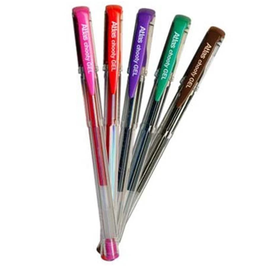 Atlas Chooty Gel Multicolour Pens Smooth Ink 5 pens in 1 pack (PEN113)