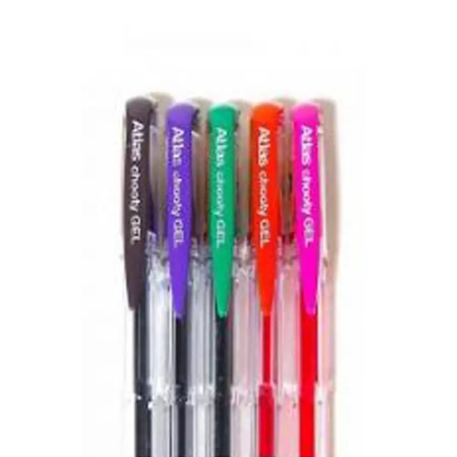 Atlas Chooty Gel Multicolour Pens Smooth Ink 5 pens in 1 pack (PEN113)