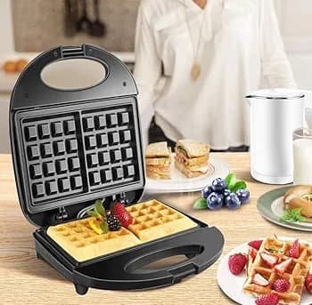 Mitshu 2 Slice Delight Waffle Maker - White, 750 W (TOS008)
