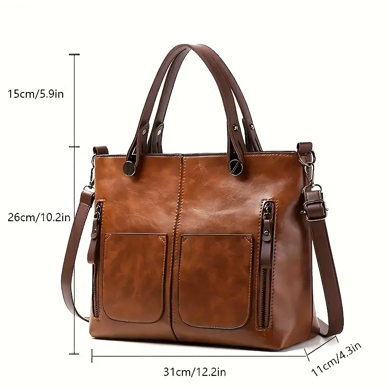 BROWN LEATHER LADIES BAG (TMU105)