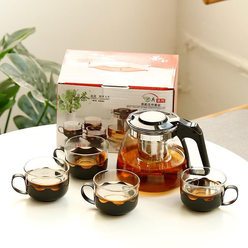 Glass Teapot Flower Tea Five-piece Set(GLS170)