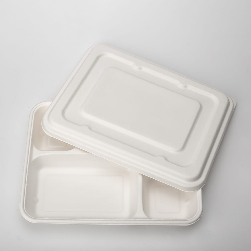 5 Compartments Bagasse Container w/lid(CRI0024)