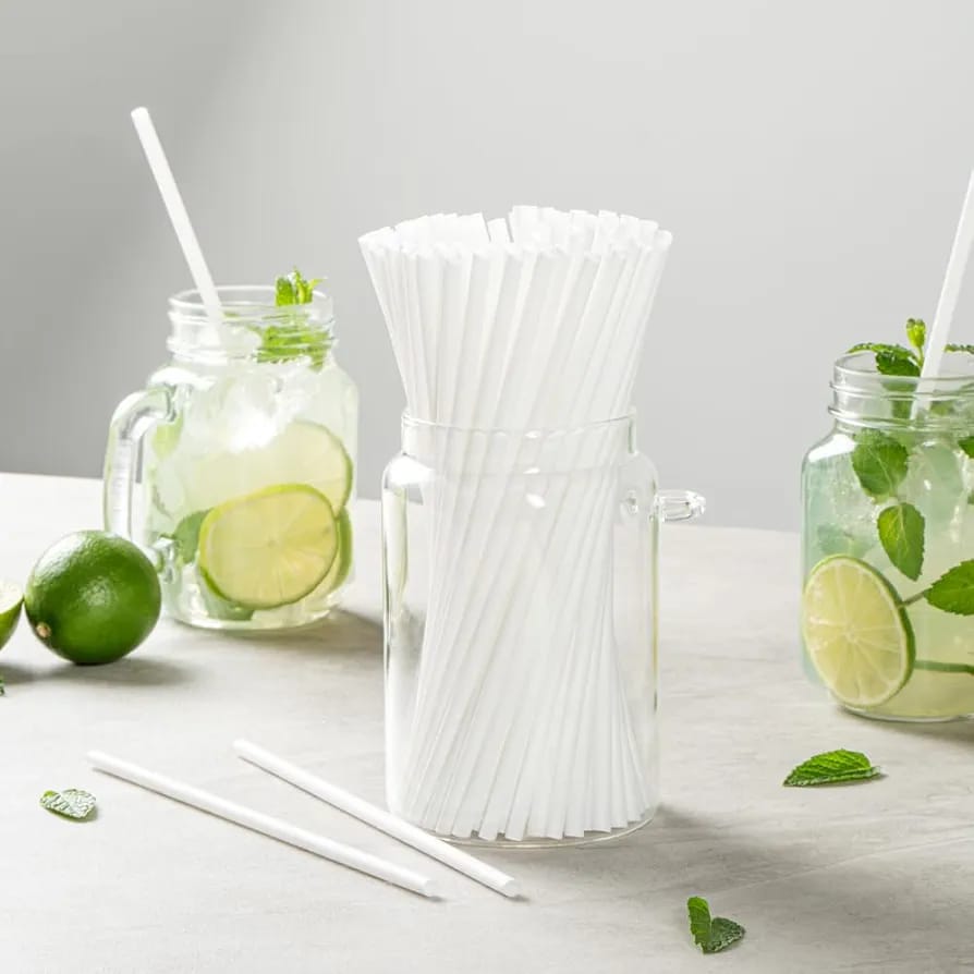 x8mm Paper Straw-White- (100pcs)(CRI0027)