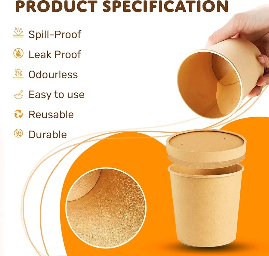 100ml Sauce Cup-Kraft w/Paper Lid(CRI0037)