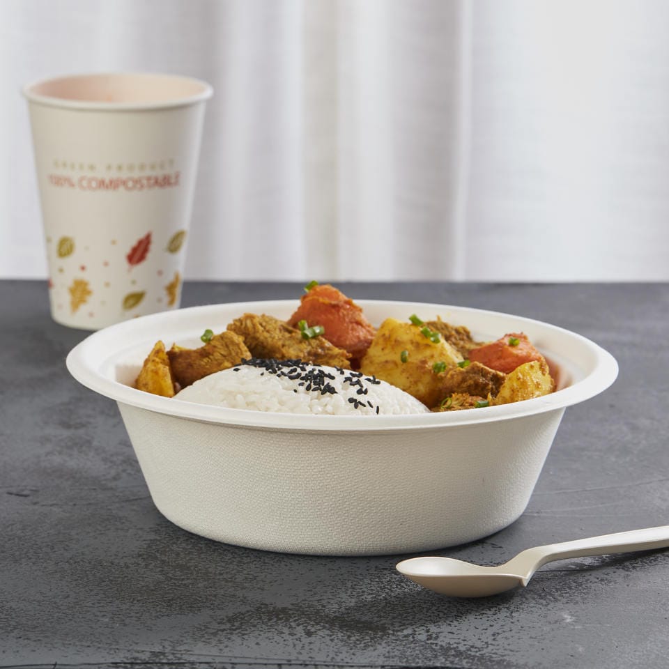 500ml Compostable Bowl w/Lid(CRI-0055)